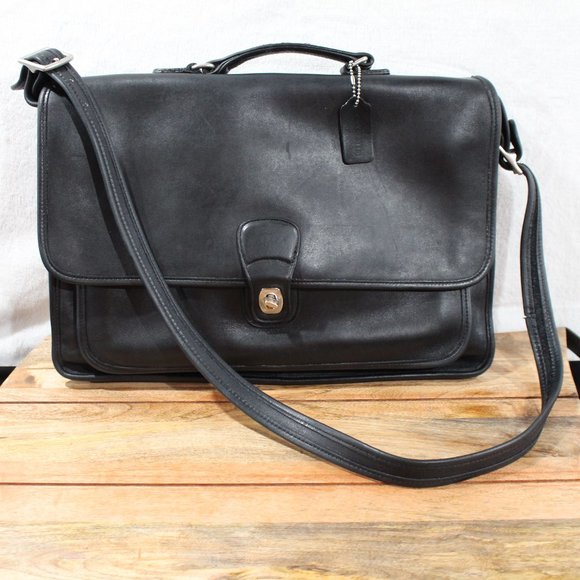 Vintage Coach Metropolitan Black Leather Briefcase